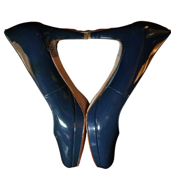 COLE HAAN "Air Nike" Navy Blue Patent Heeled Pumps 8.5M -EUC - Picture 9 of 12